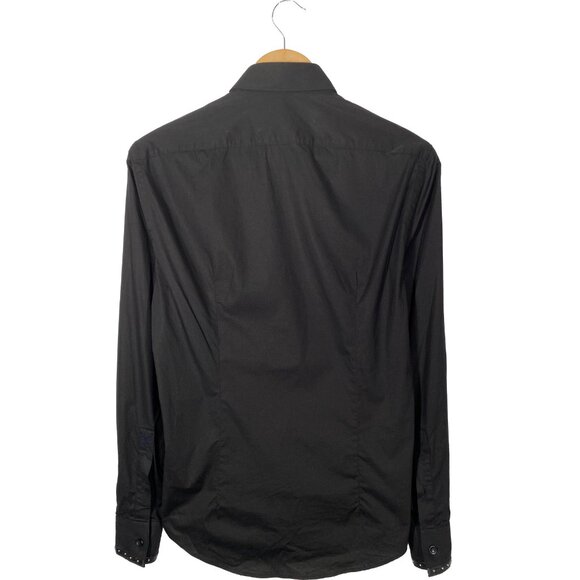 Versace Collection Leather Accent Button Up Shirt Size 14 1/2 - 37 - Picture 5 of 9